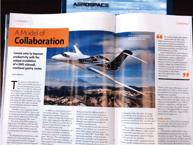 Diversified Machine Systems (DMS) and Cessna Aircraft Company A Model of Collaboration Article in Aerospace Manufacturing and Design Magazine