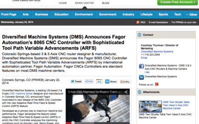 DMS Announces Fagor Automation’s 8065 CNC Controller with Sophisticated Tool Path Variable Advancements (ARFS)