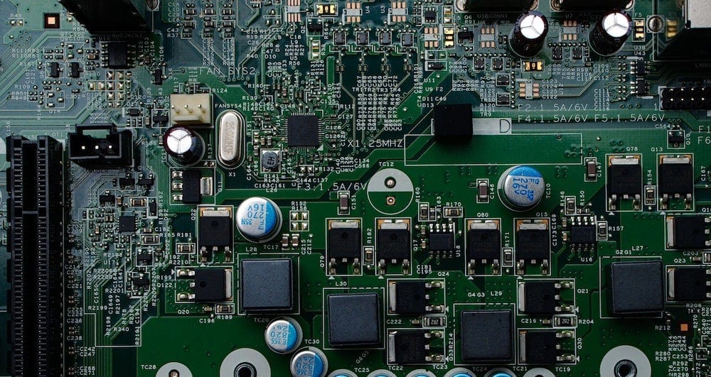 Closeup of motherboard