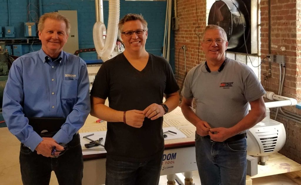 mcsquares founder Anthony Franco with Freedom CNC Router