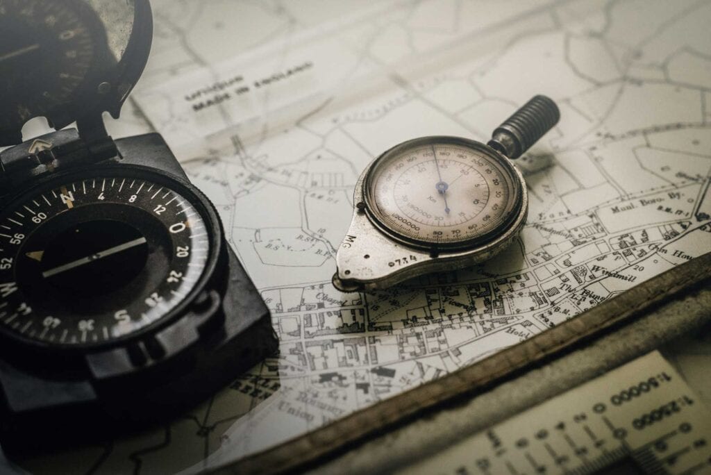 Compass and map