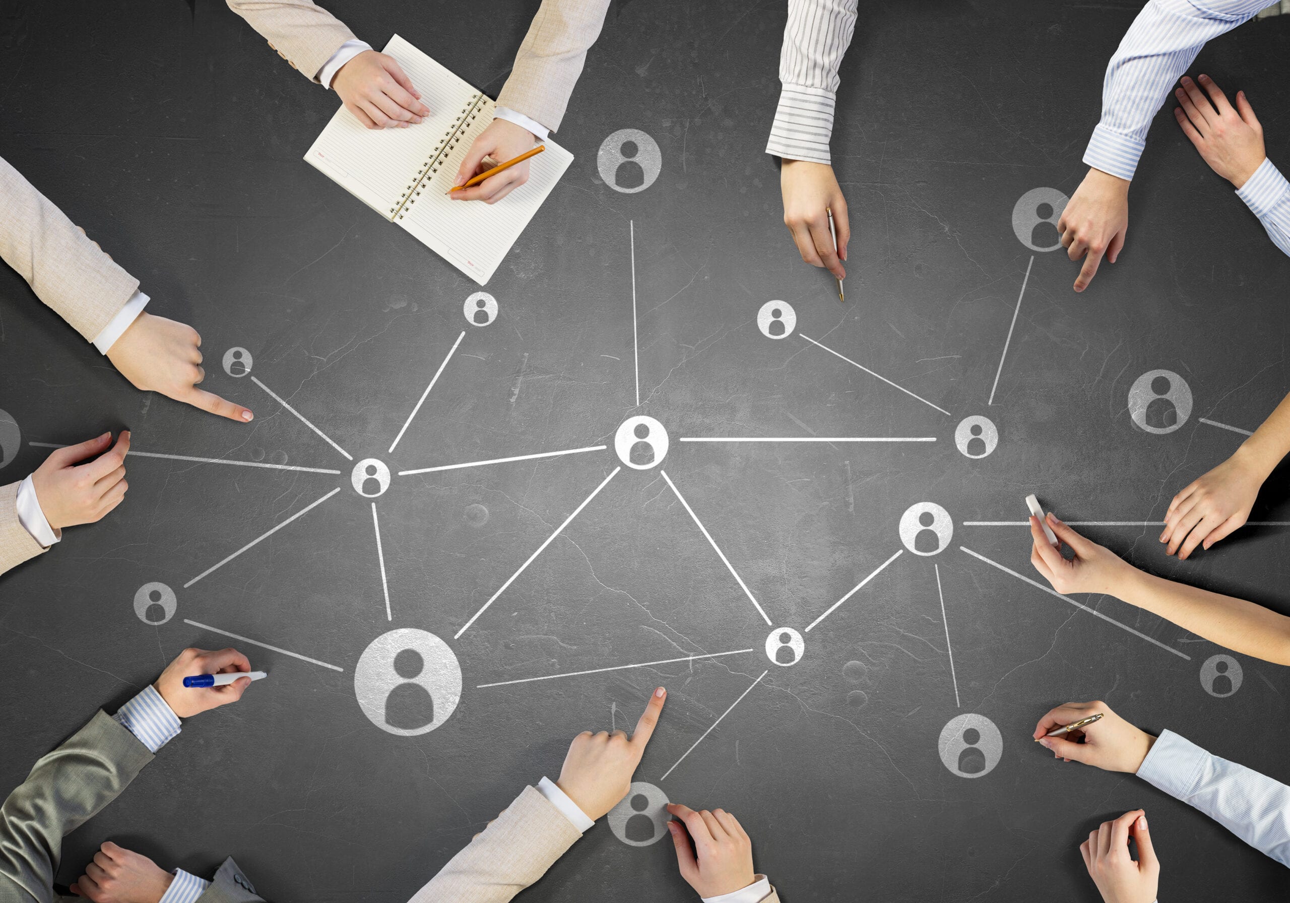 Creative work of business team Sales web