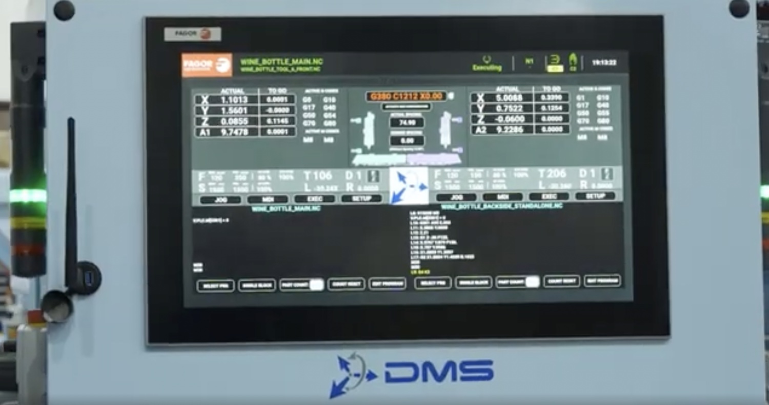 New fagor controls UI on DMS CNC Machine