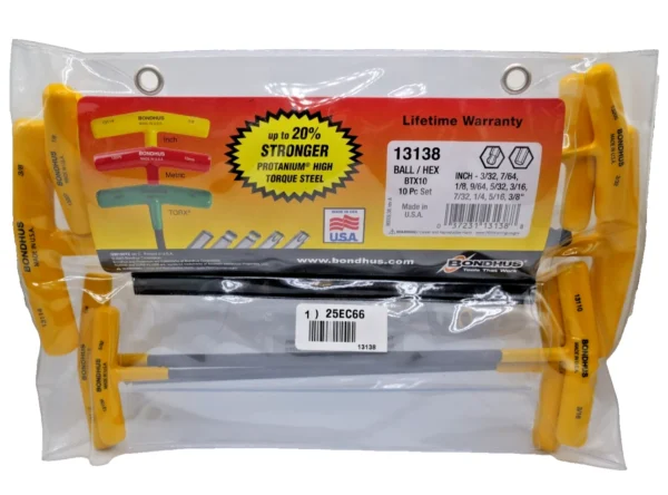 10-Piece SAE T-Handle Hex Key Set – Ball/Hex, 3/32"–3/8" – 13138 - Image 5