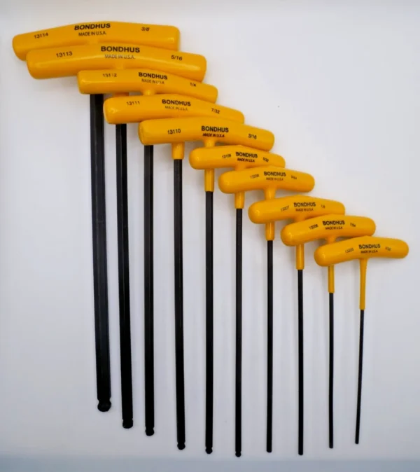 10-Piece SAE T-Handle Hex Key Set – Ball/Hex, 3/32"–3/8" – 13138
